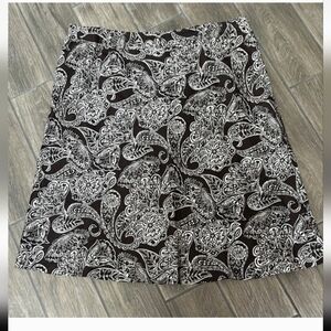 STYLE & CO  Dark Brown and White Linen A Line Skirt